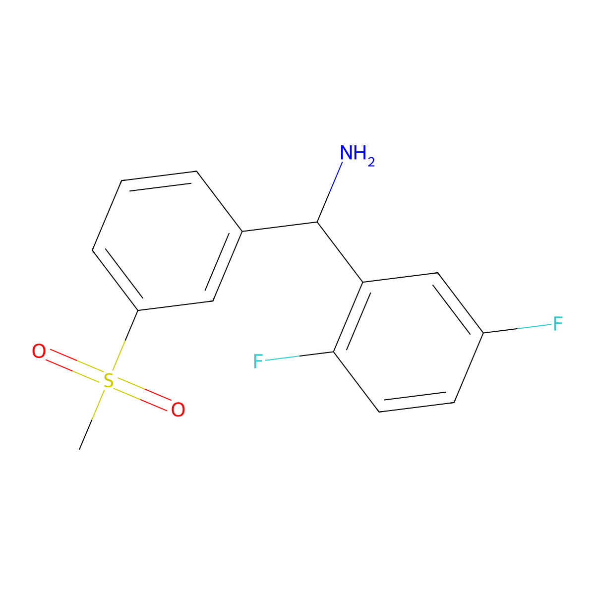 (2,5-Difluorophenyl)(3-methanesulfonylphenyl)methanamine molecular structure, CAS 1021085-43-7