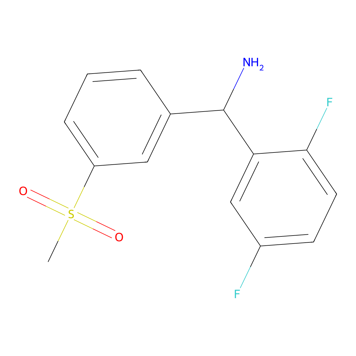(2,5-Difluorophenyl)(3-methanesulfonylphenyl)methanamine molecular structure, CAS 1021085-43-7