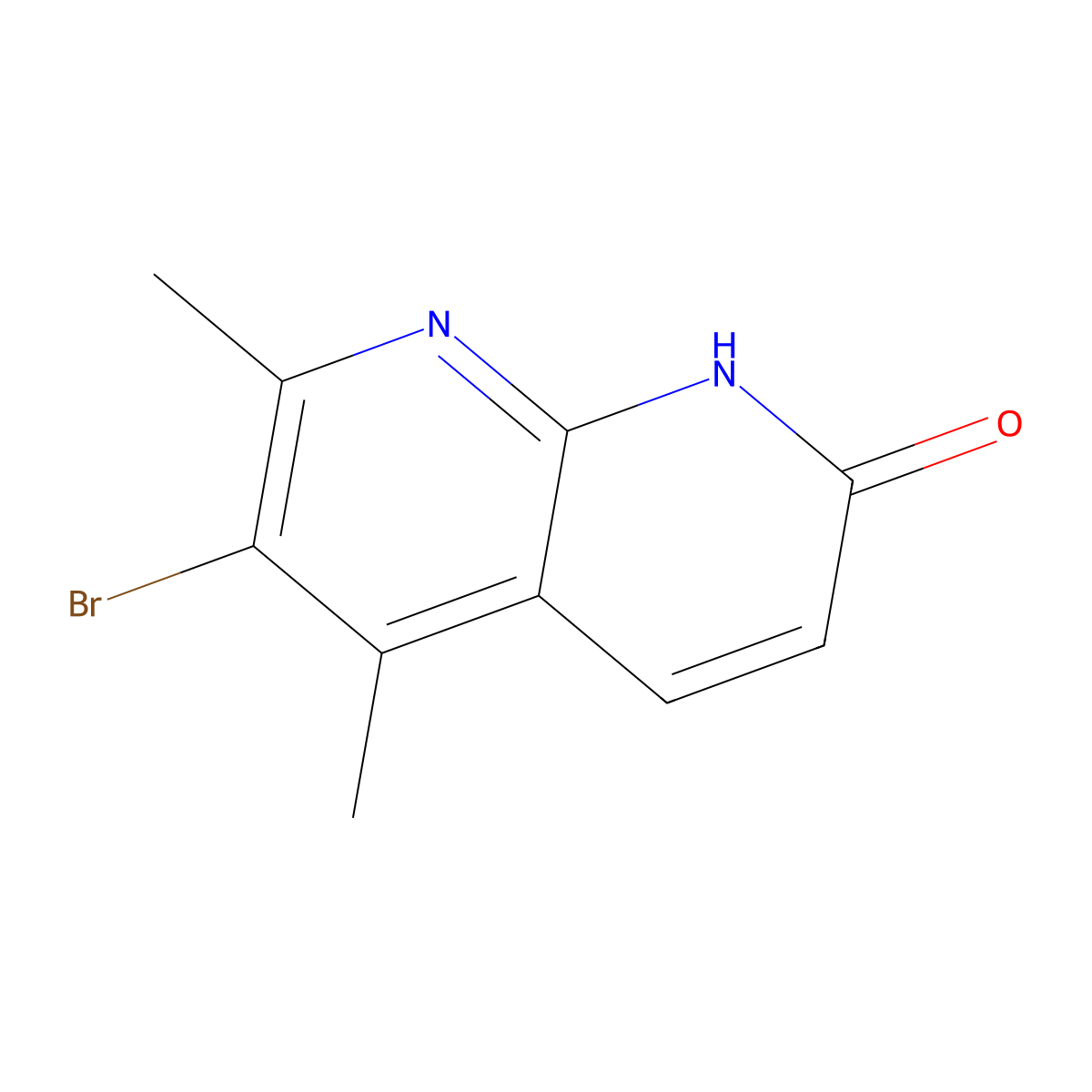 6-Bromo-5,7-dimethyl-1,8-naphthyridin-2-ol molecular structure, CAS 1021089-01-9