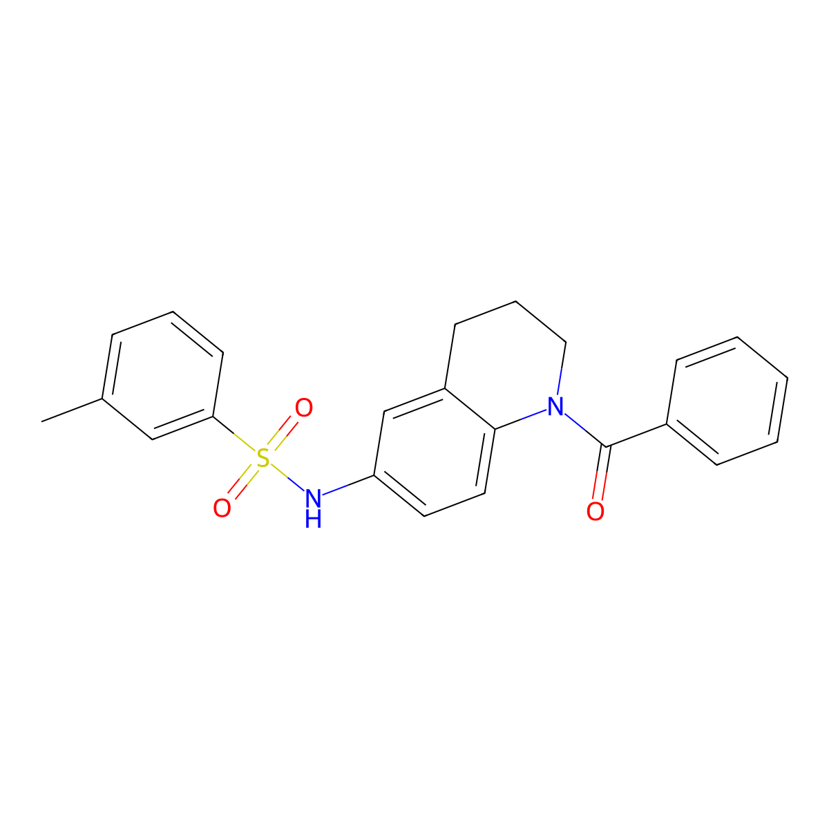 N-(1-benzoyl-1,2,3,4-tetrahydroquinolin-6-yl)-3-methylbenzenesulfonamide molecular structure, CAS 1021089-07-5