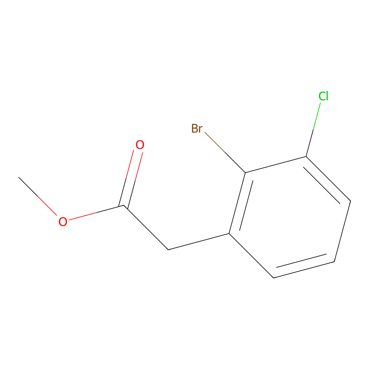 Methyl 2-(2-bromo-3-chlorophenyl)acetate molecular structure, CAS 1021089-12-2