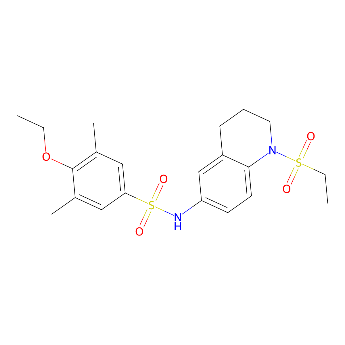 4-ethoxy-N-(1-(ethylsulfonyl)-1,2,3,4-tetrahydroquinolin-6-yl)-3,5-dimethylbenzenesulfonamide molecular structure, CAS 1021089-18-8