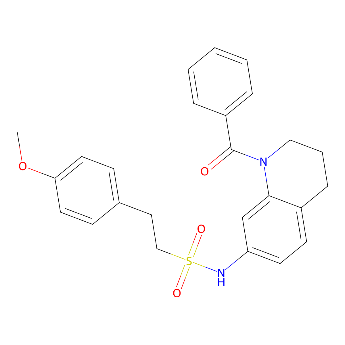 N-(1-benzoyl-1,2,3,4-tetrahydroquinolin-7-yl)-2-(4-methoxyphenyl)ethanesulfonamide molecular structure, CAS 1021089-22-4