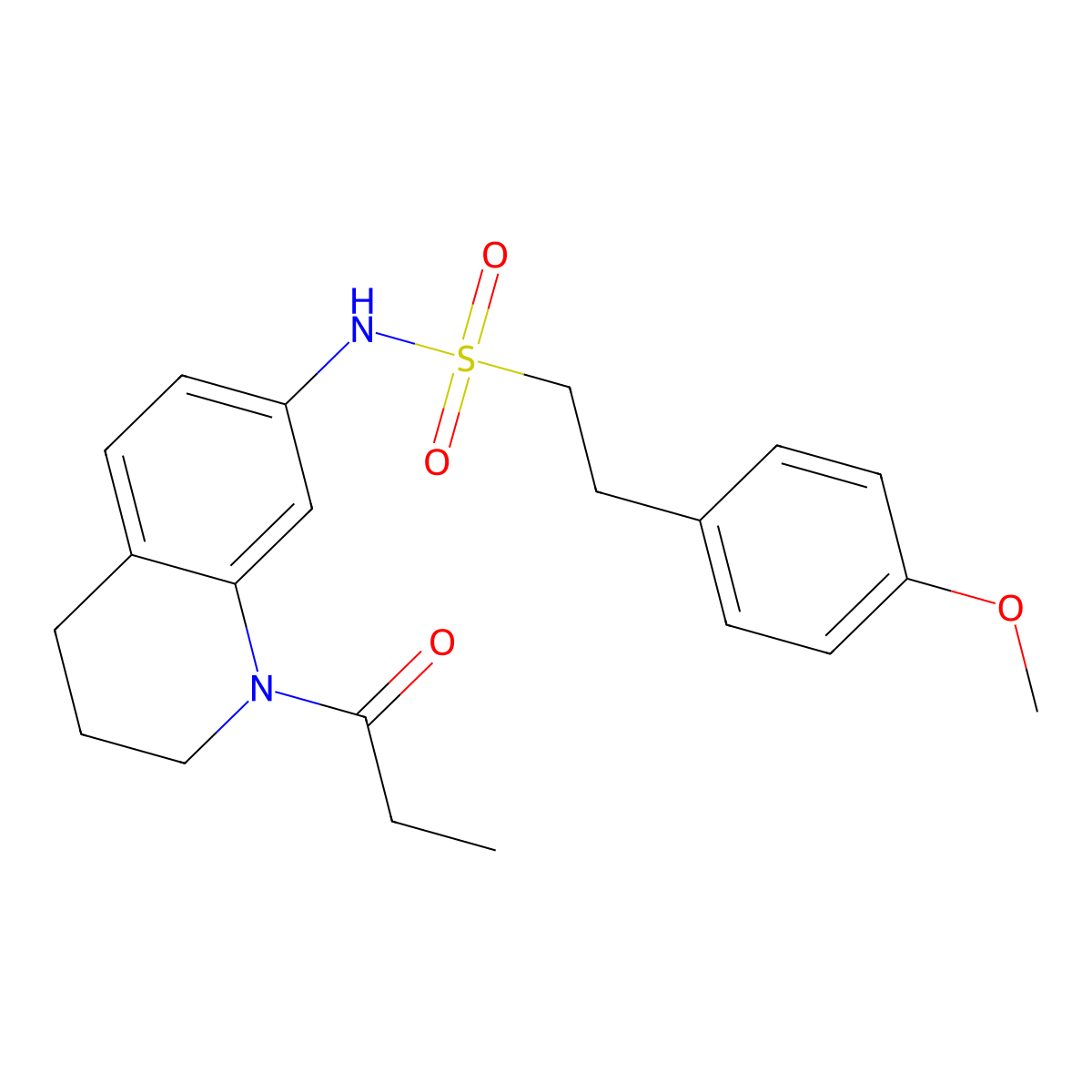 2-(4-methoxyphenyl)-N-(1-propionyl-1,2,3,4-tetrahydroquinolin-7-yl)ethanesulfonamide molecular structure, CAS 1021089-26-8