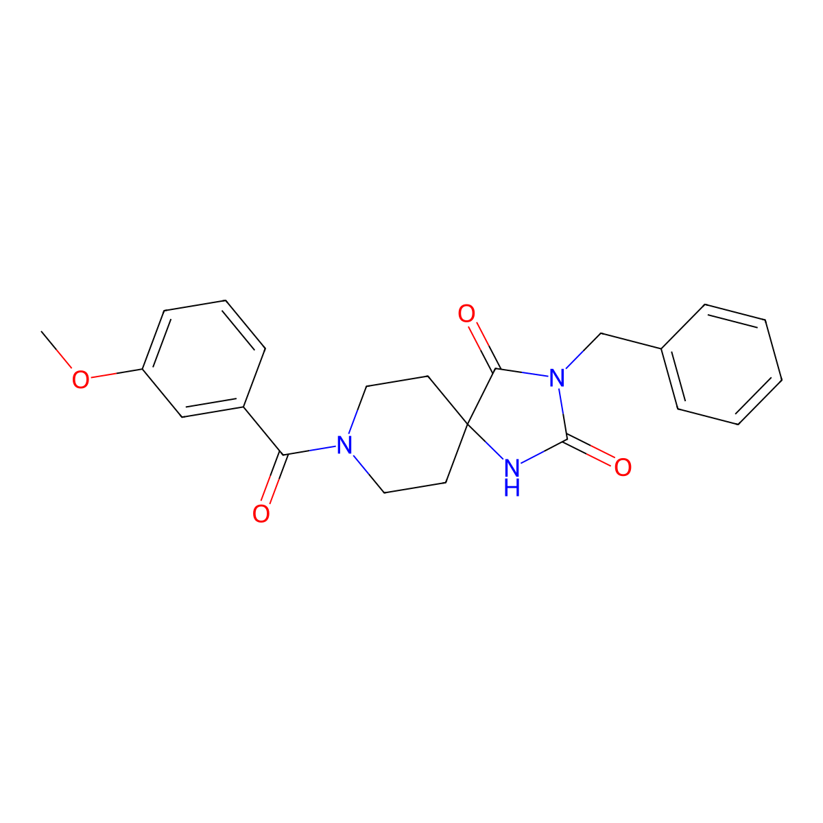 3-Benzyl-8-(3-methoxybenzoyl)-1,3,8-triazaspiro[4.5]decane-2,4-dione molecular structure, CAS 1021089-37-1
