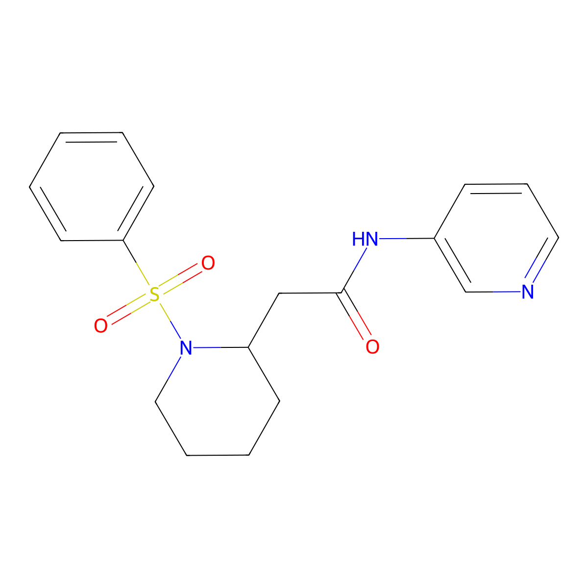 2-(1-(phenylsulfonyl)piperidin-2-yl)-N-(pyridin-3-yl)acetamide molecular structure, CAS 1021089-96-2