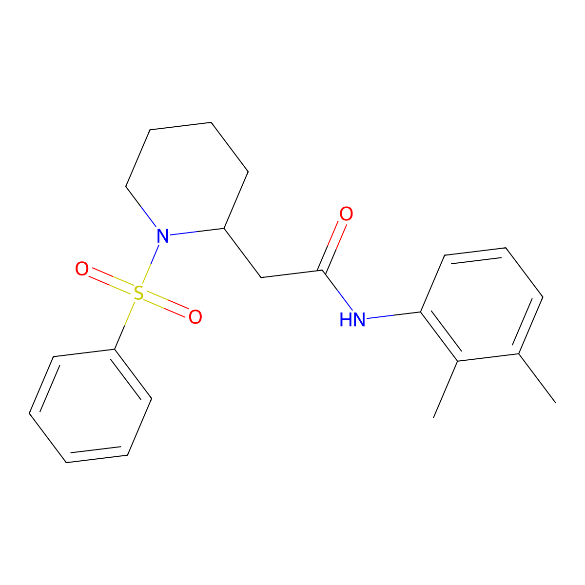 N-(2,3-dimethylphenyl)-2-(1-(phenylsulfonyl)piperidin-2-yl)acetamide molecular structure, CAS 1021090-02-7