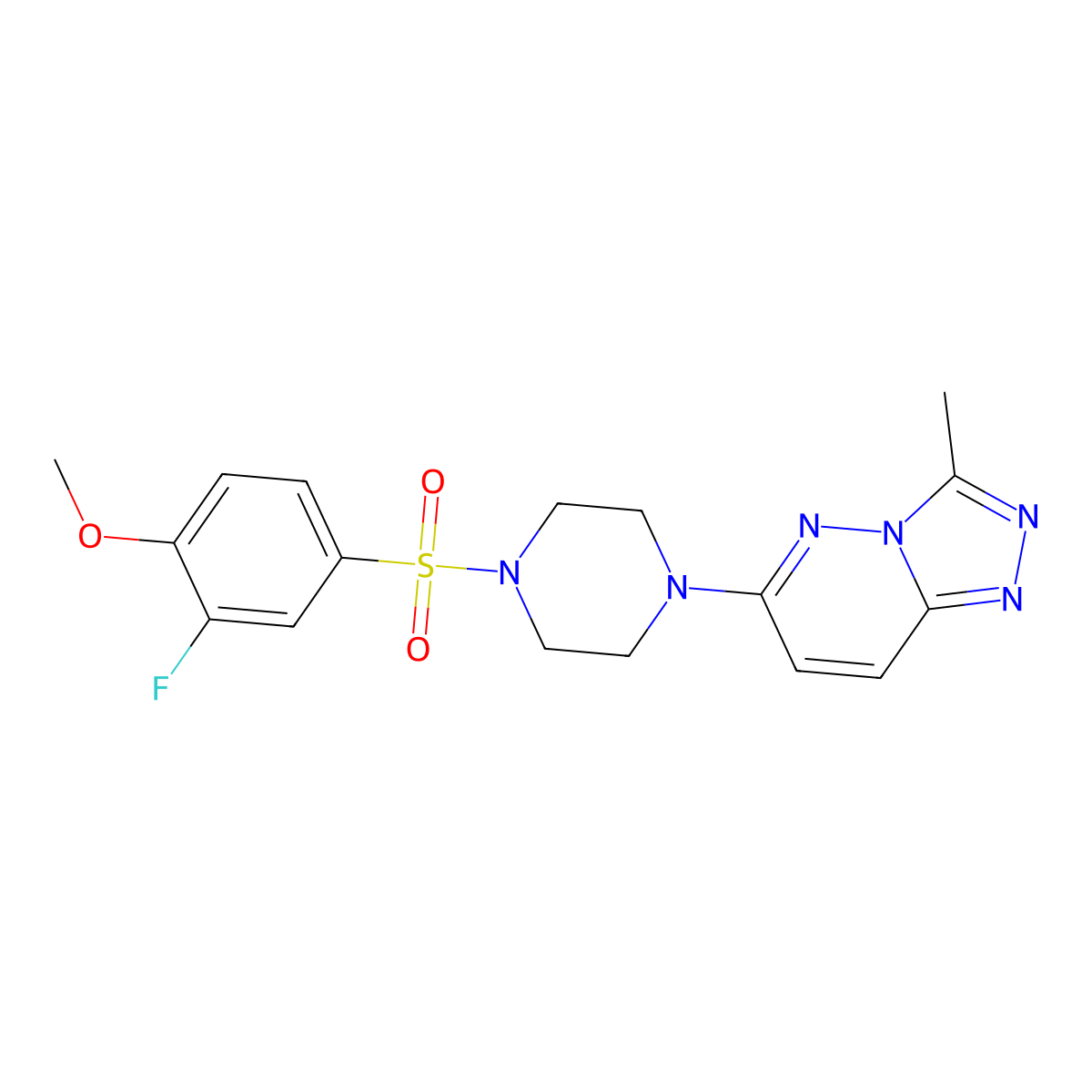 6-(4-((3-Fluoro-4-methoxyphenyl)sulfonyl)piperazin-1-yl)-3-methyl-[1,2,4]triazolo[4,3-b]pyridazine molecular structure, CAS 1021090-13-0