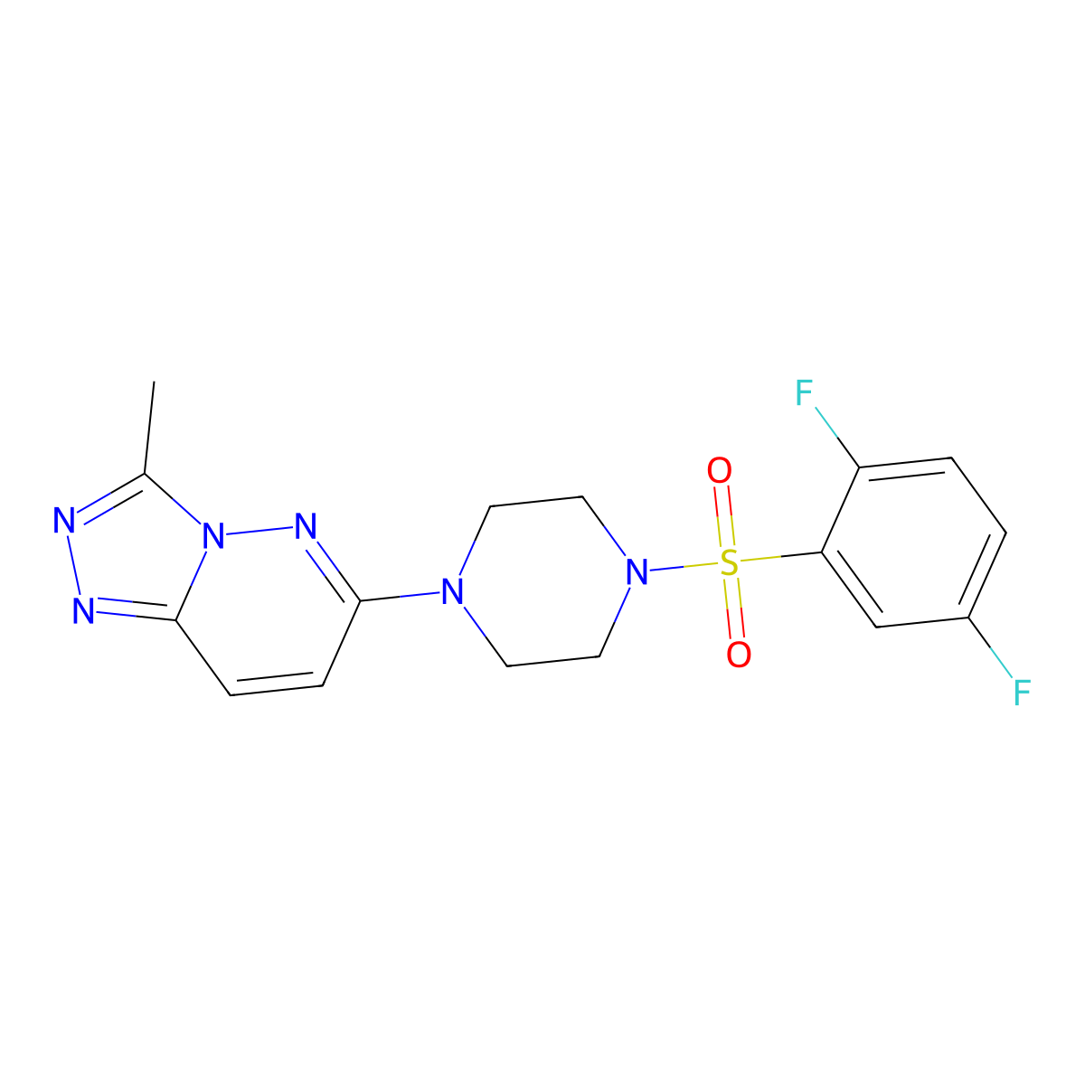 6-(4-((2,5-Difluorophenyl)sulfonyl)piperazin-1-yl)-3-methyl-[1,2,4]triazolo[4,3-b]pyridazine molecular structure, CAS 1021090-15-2