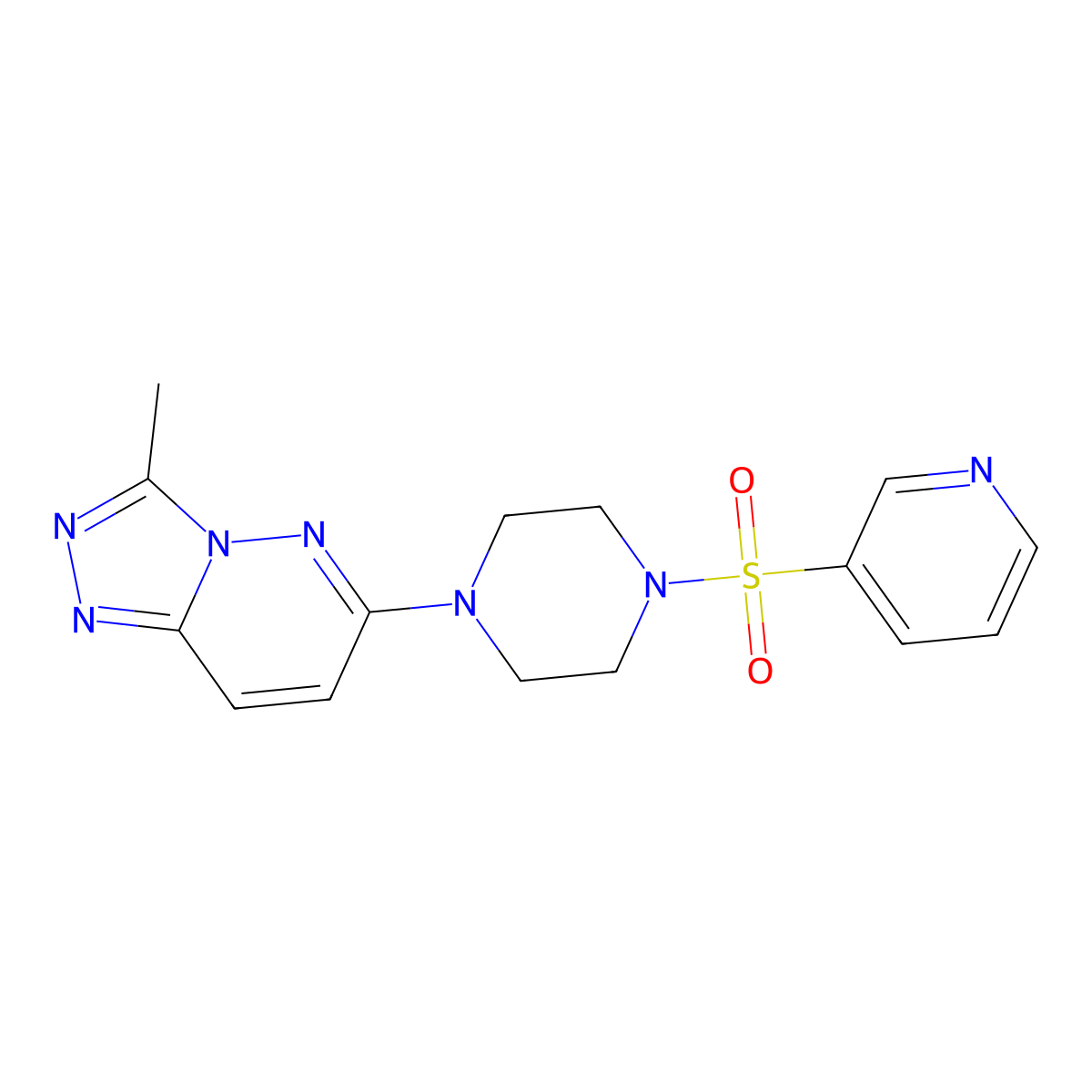 3-Methyl-6-(4-(pyridin-3-ylsulfonyl)piperazin-1-yl)-[1,2,4]triazolo[4,3-b]pyridazine molecular structure, CAS 1021090-17-4