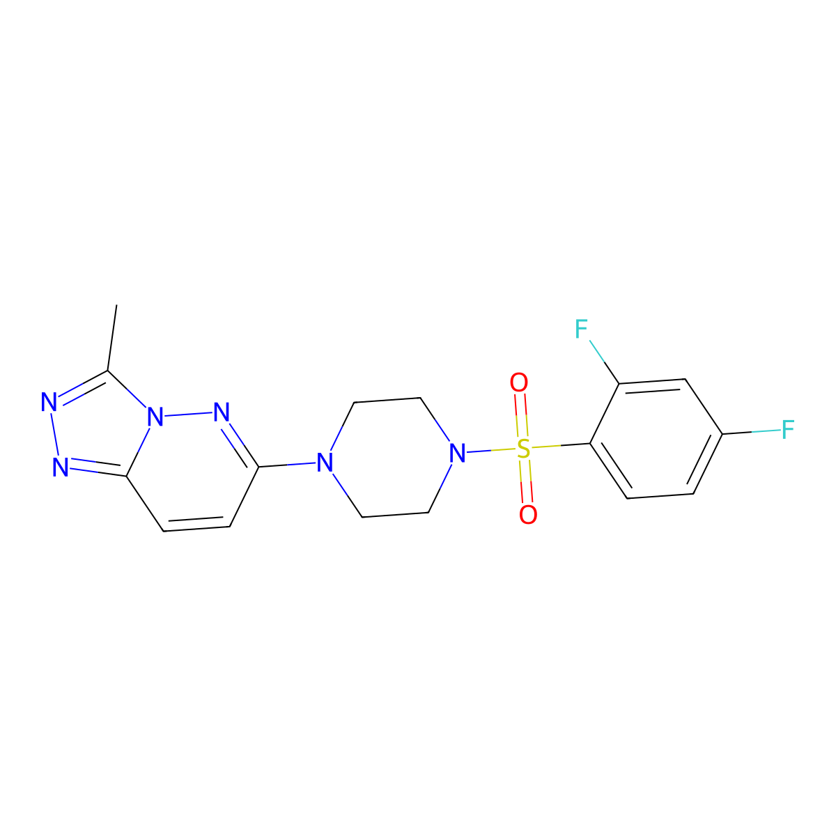 6-(4-((2,4-Difluorophenyl)sulfonyl)piperazin-1-yl)-3-methyl-[1,2,4]triazolo[4,3-b]pyridazine molecular structure, CAS 1021090-19-6