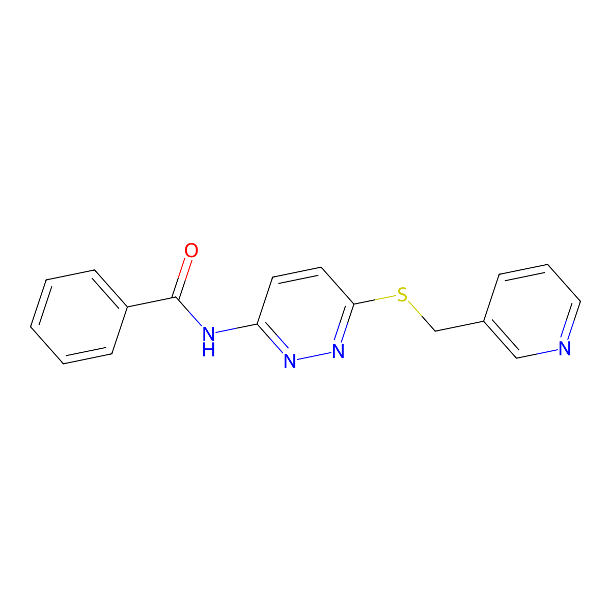 N-(6-((pyridin-3-ylmethyl)thio)pyridazin-3-yl)benzamide molecular structure, CAS 1021090-33-4