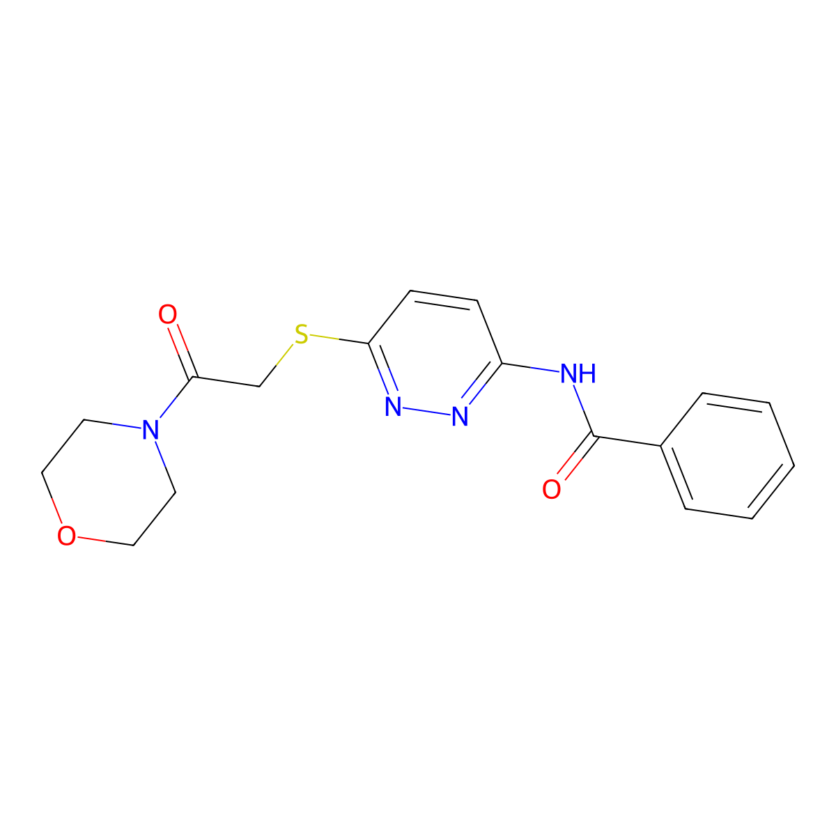 N-(6-((2-morpholino-2-oxoethyl)thio)pyridazin-3-yl)benzamide molecular structure, CAS 1021090-35-6