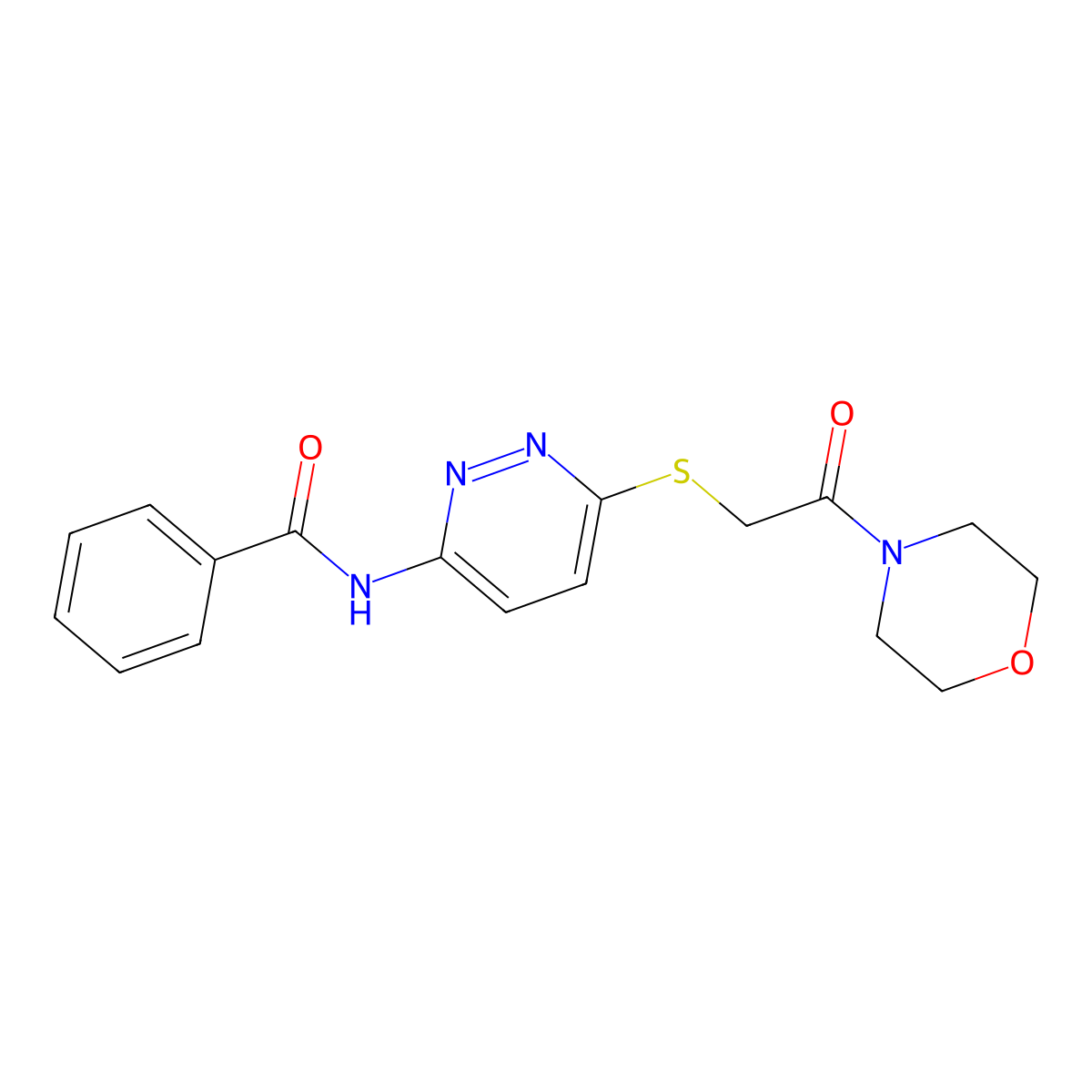 N-(6-((2-morpholino-2-oxoethyl)thio)pyridazin-3-yl)benzamide molecular structure, CAS 1021090-35-6