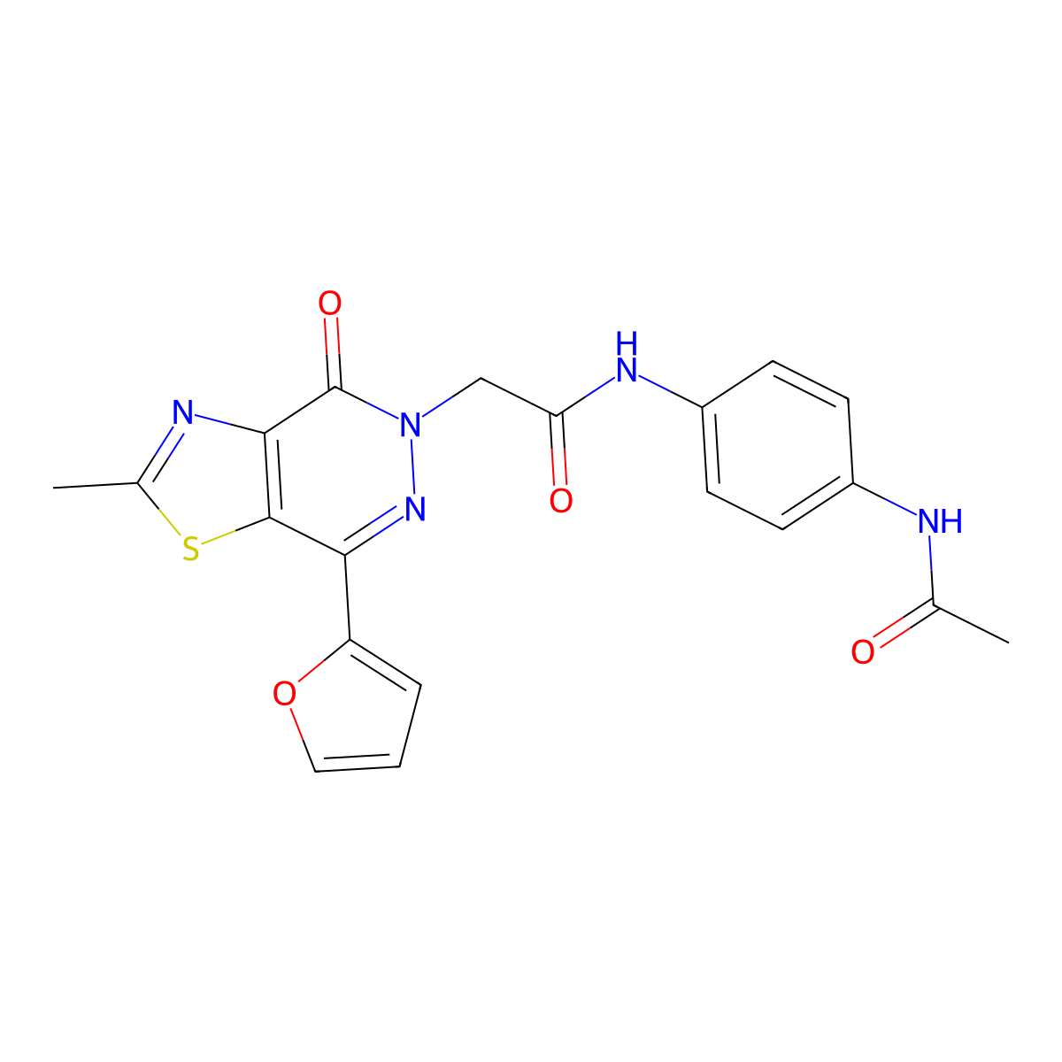 N-(4-acetamidophenyl)-2-(7-(furan-2-yl)-2-methyl-4-oxothiazolo[4,5-d]pyridazin-5(4H)-yl)acetamide molecular structure, CAS 1021090-50-5