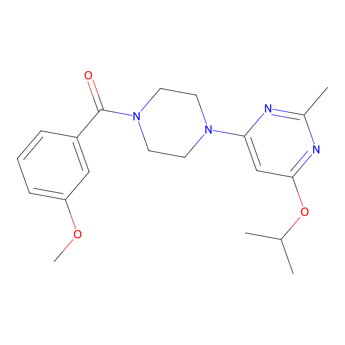 (4-(6-Isopropoxy-2-methylpyrimidin-4-yl)piperazin-1-yl)(3-methoxyphenyl)methanone molecular structure, CAS 1021090-56-1