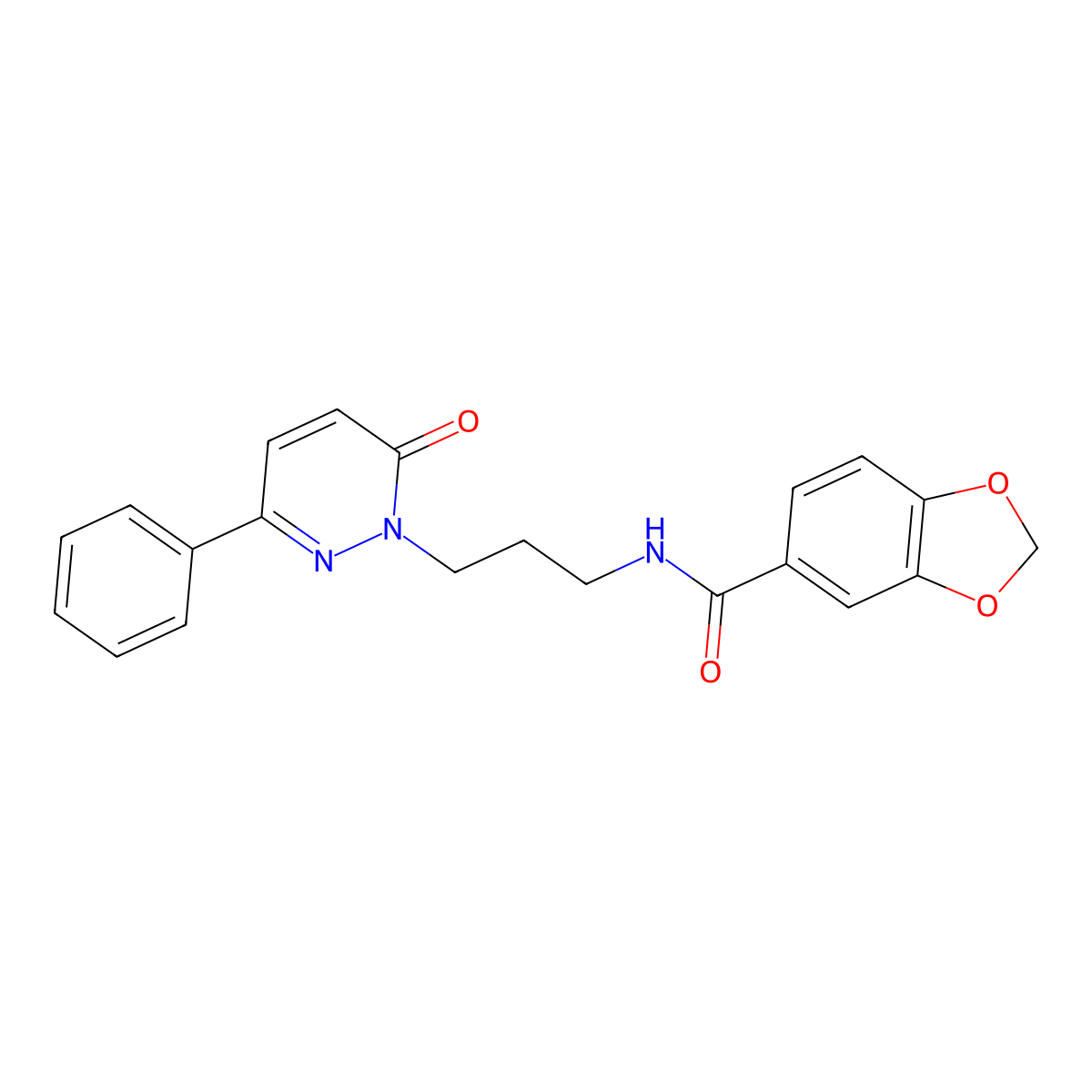 N-(3-(6-oxo-3-phenylpyridazin-1(6H)-yl)propyl)benzo[d][1,3]dioxole-5-carboxamide molecular structure, CAS 1021090-77-6