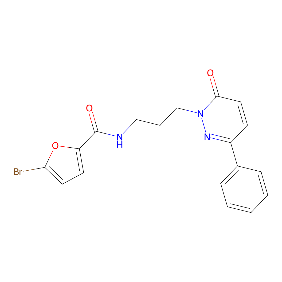5-bromo-N-(3-(6-oxo-3-phenylpyridazin-1(6H)-yl)propyl)furan-2-carboxamide molecular structure, CAS 1021090-80-1