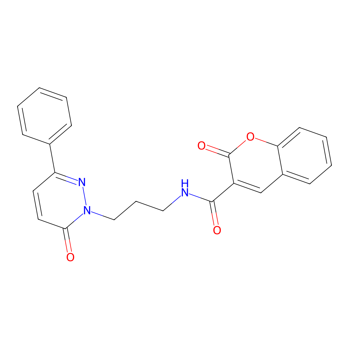 2-oxo-N-(3-(6-oxo-3-phenylpyridazin-1(6H)-yl)propyl)-2H-chromene-3-carboxamide molecular structure, CAS 1021090-83-4