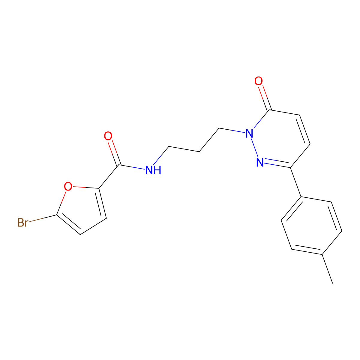 5-bromo-N-(3-(6-oxo-3-(p-tolyl)pyridazin-1(6H)-yl)propyl)furan-2-carboxamide molecular structure, CAS 1021090-89-0