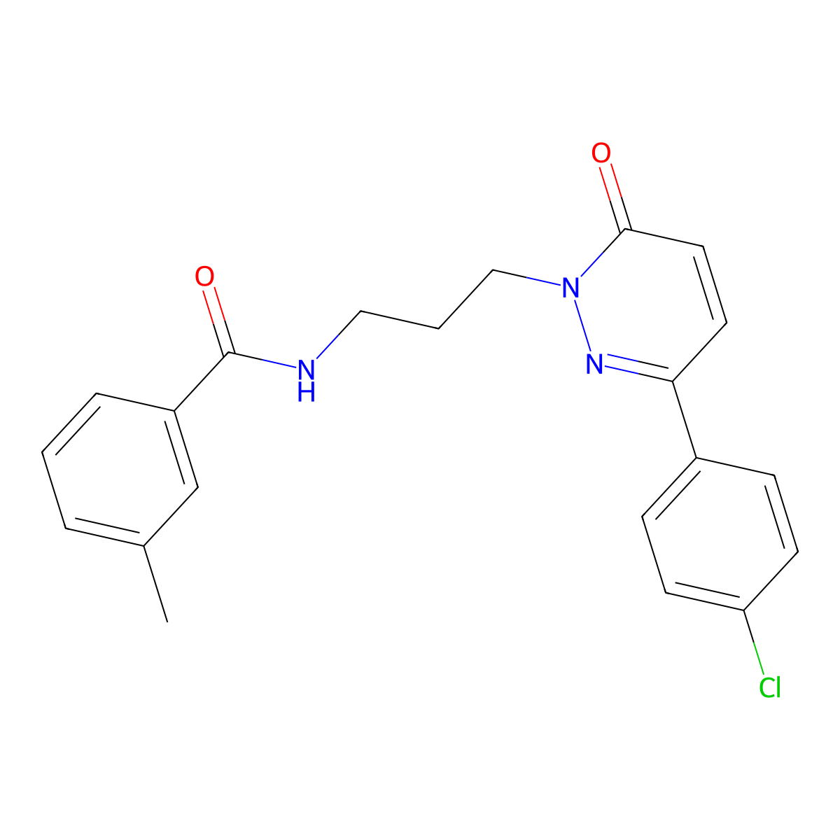 N-(3-(3-(4-chlorophenyl)-6-oxopyridazin-1(6H)-yl)propyl)-3-methylbenzamide molecular structure, CAS 1021090-92-5