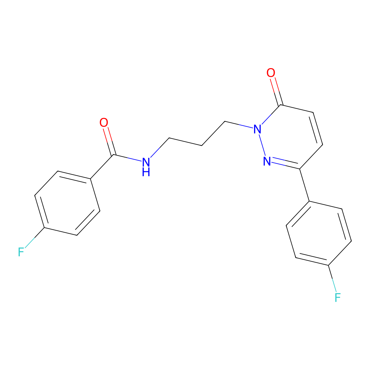 4-fluoro-N-(3-(3-(4-fluorophenyl)-6-oxopyridazin-1(6H)-yl)propyl)benzamide molecular structure, CAS 1021090-95-8