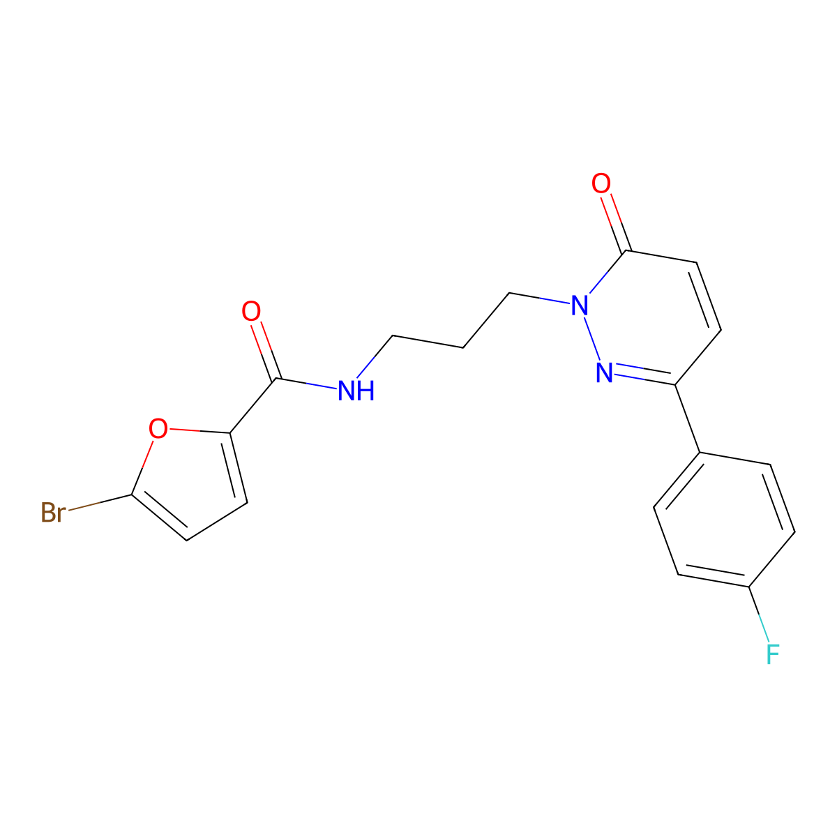 5-bromo-N-(3-(3-(4-fluorophenyl)-6-oxopyridazin-1(6H)-yl)propyl)furan-2-carboxamide molecular structure, CAS 1021090-98-1