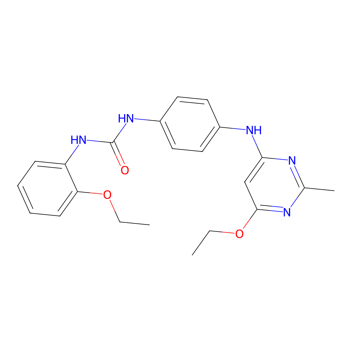 1-(4-((6-Ethoxy-2-methylpyrimidin-4-yl)amino)phenyl)-3-(2-ethoxyphenyl)urea molecular structure, CAS 1021090-99-2