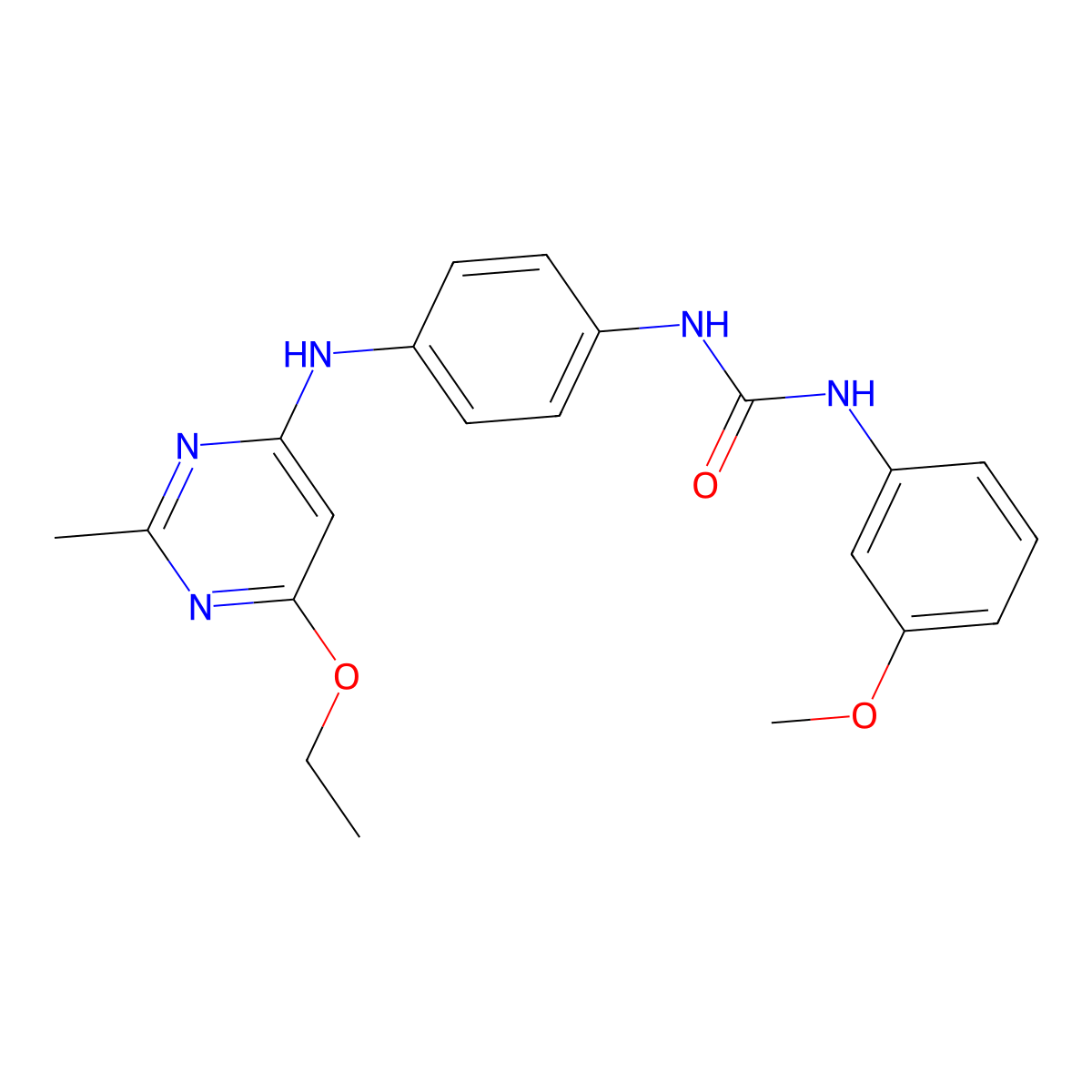 1-(4-((6-Ethoxy-2-methylpyrimidin-4-yl)amino)phenyl)-3-(3-methoxyphenyl)urea molecular structure, CAS 1021091-02-0
