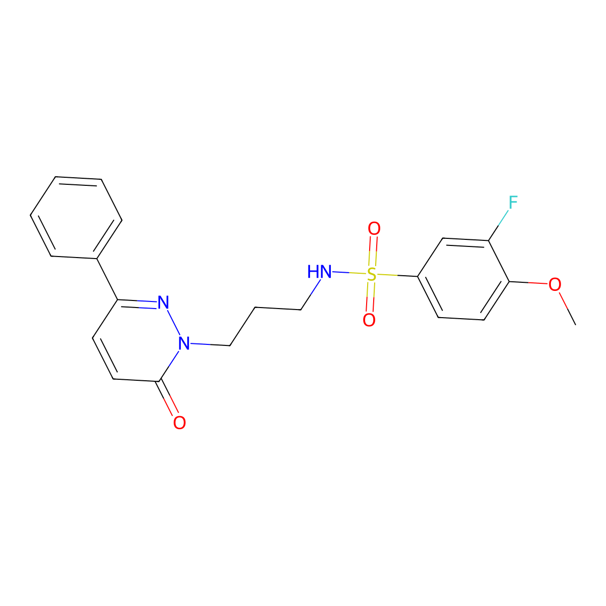 3-fluoro-4-methoxy-N-(3-(6-oxo-3-phenylpyridazin-1(6H)-yl)propyl)benzenesulfonamide molecular structure, CAS 1021091-13-3