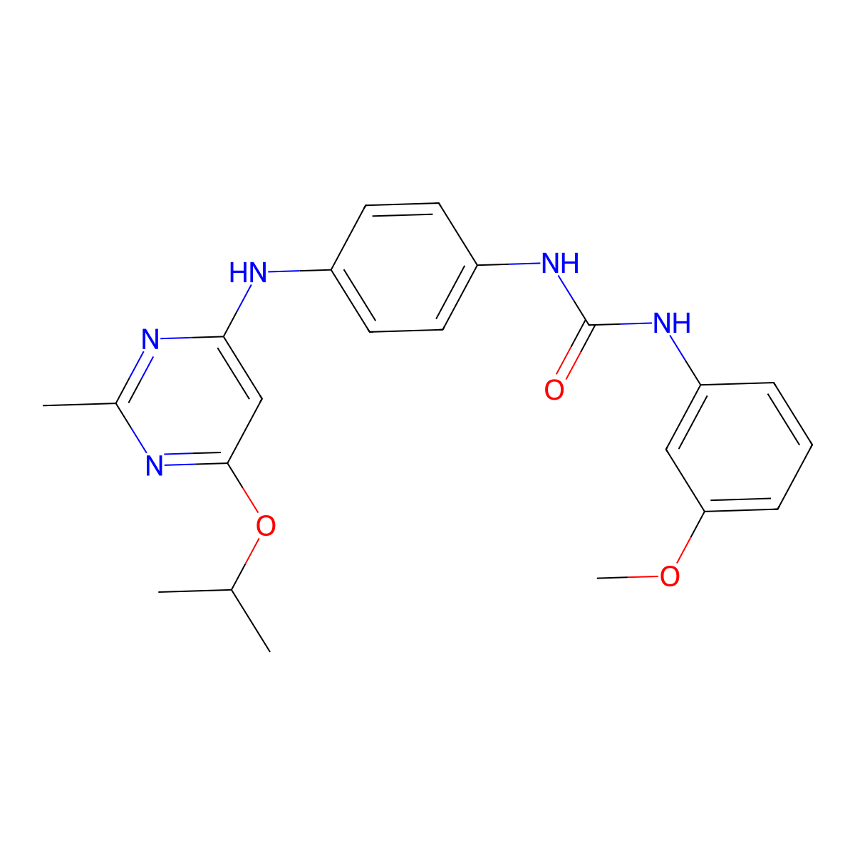 1-(4-((6-Isopropoxy-2-methylpyrimidin-4-yl)amino)phenyl)-3-(3-methoxyphenyl)urea molecular structure, CAS 1021091-14-4