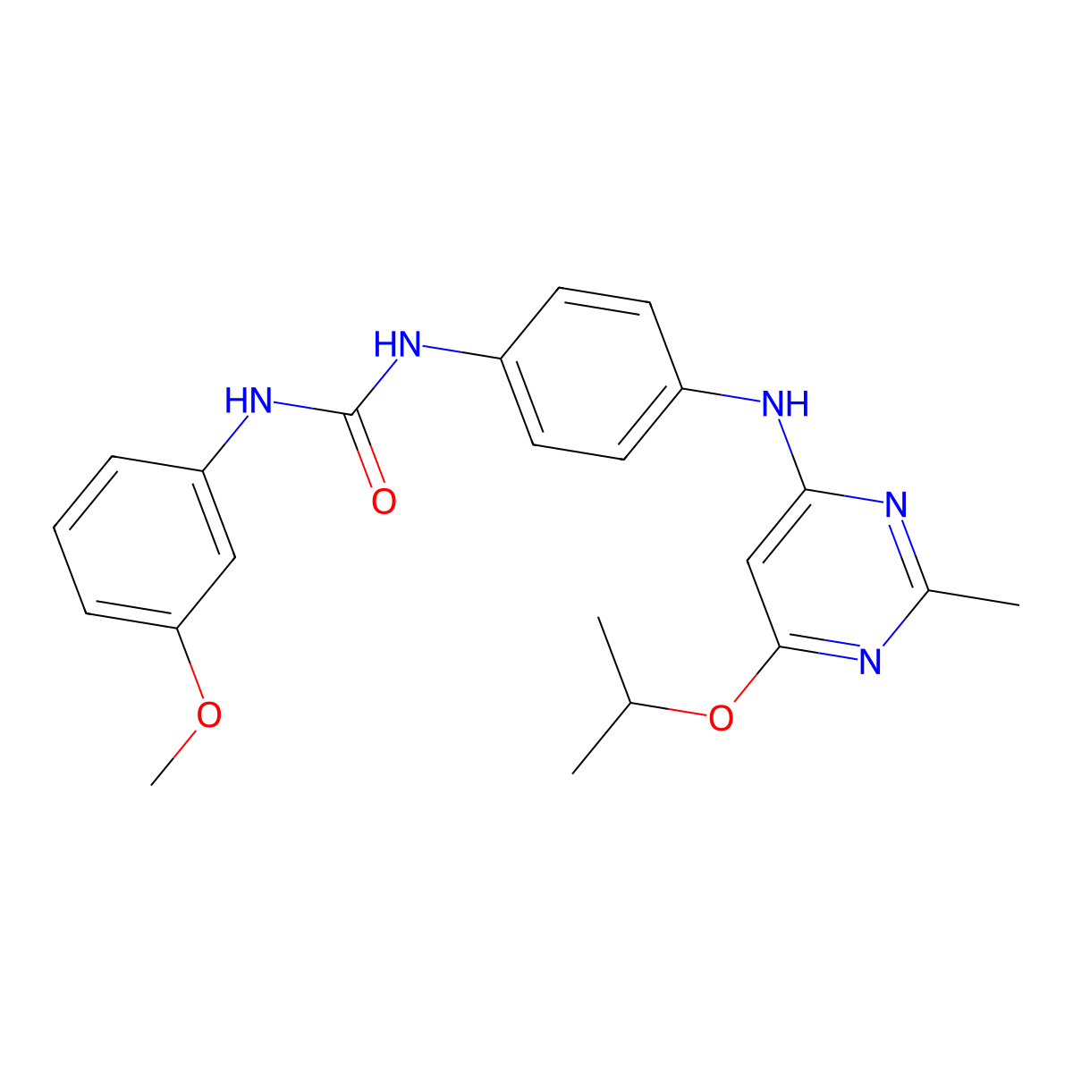 1-(4-((6-Isopropoxy-2-methylpyrimidin-4-yl)amino)phenyl)-3-(3-methoxyphenyl)urea molecular structure, CAS 1021091-14-4