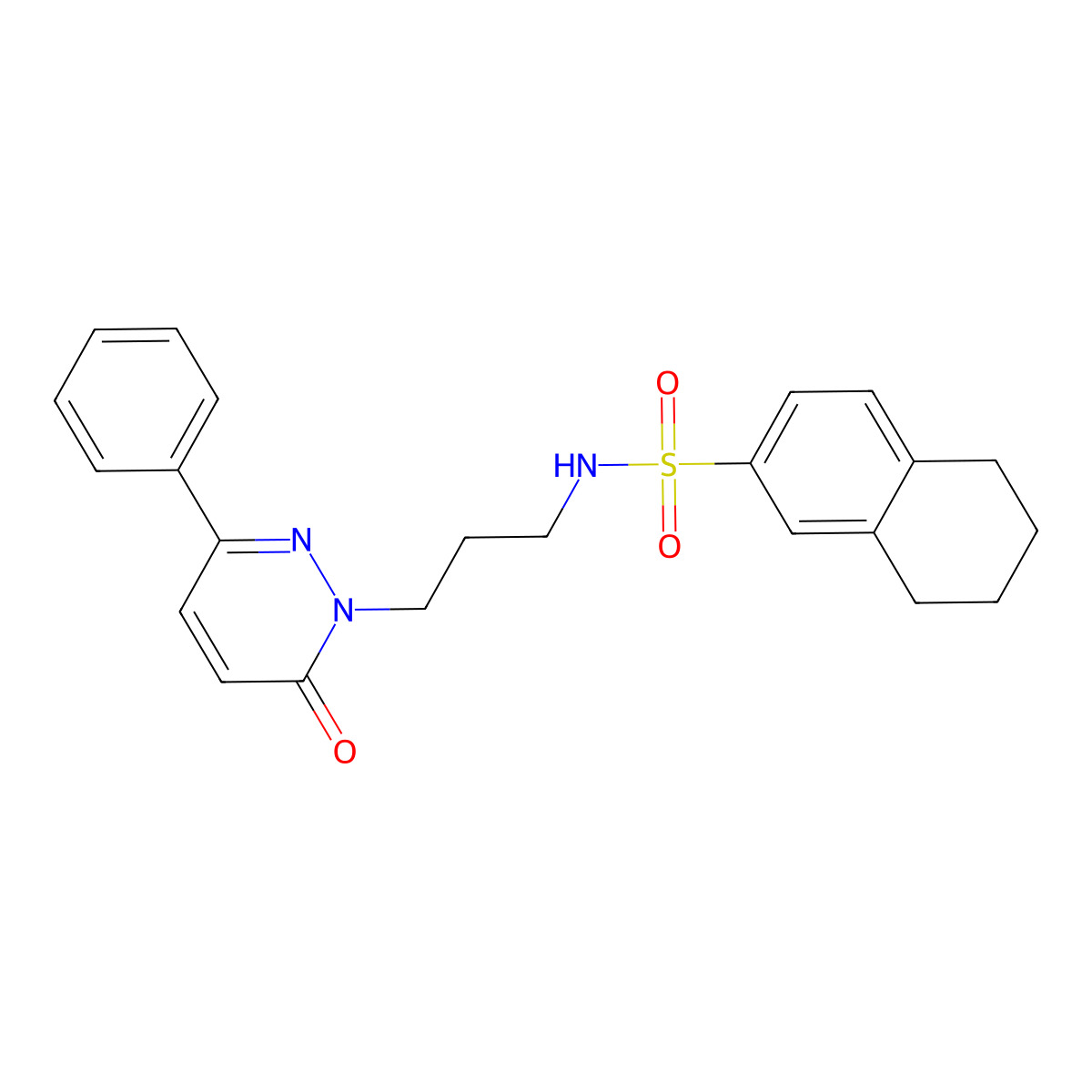 N-(3-(6-oxo-3-phenylpyridazin-1(6H)-yl)propyl)-5,6,7,8-tetrahydronaphthalene-2-sulfonamide molecular structure, CAS 1021091-17-7