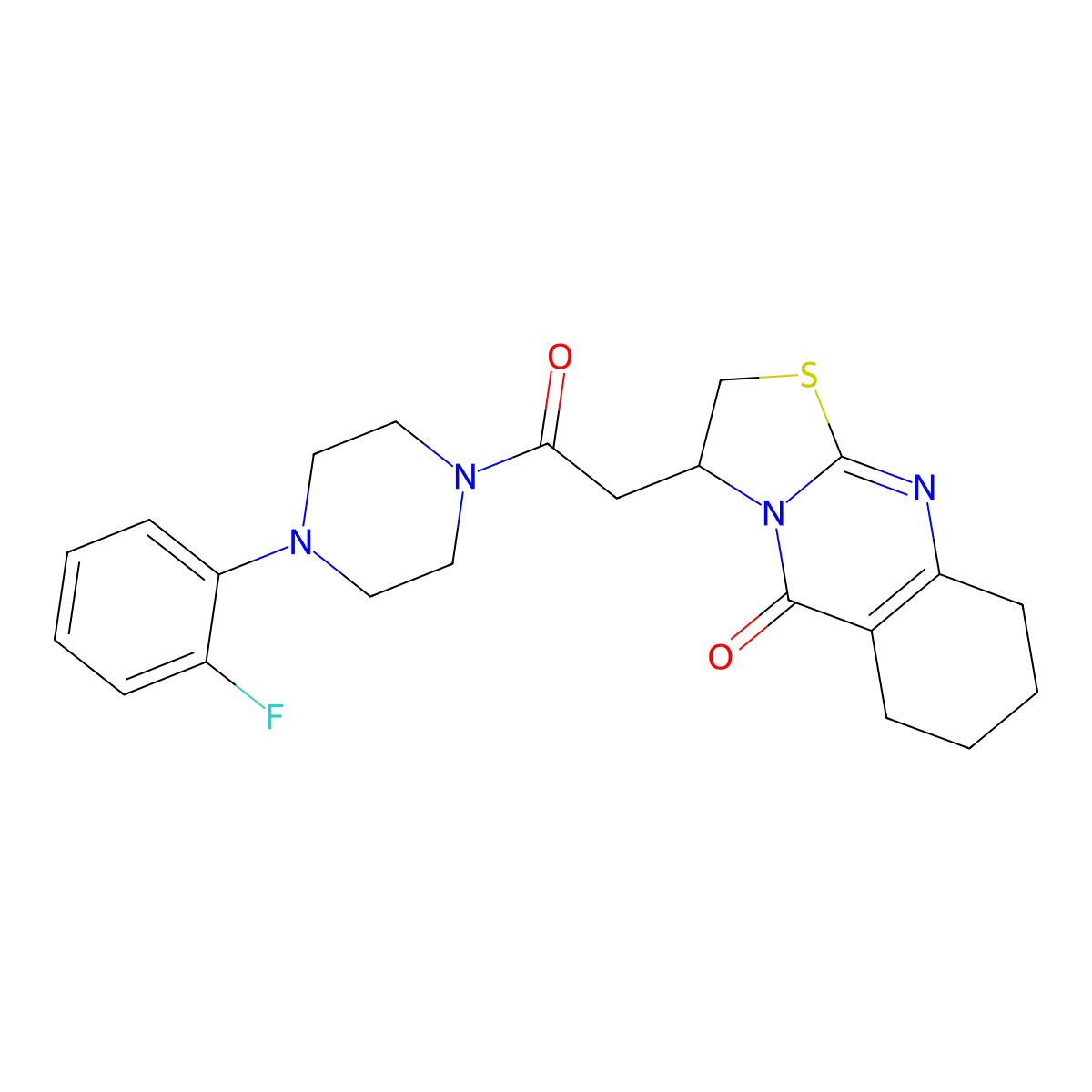 3-(2-(4-(2-fluorophenyl)piperazin-1-yl)-2-oxoethyl)-6,7,8,9-tetrahydro-2H-thiazolo[2,3-b]quinazolin-5(3H)-one molecular structure, CAS 1021091-31-5