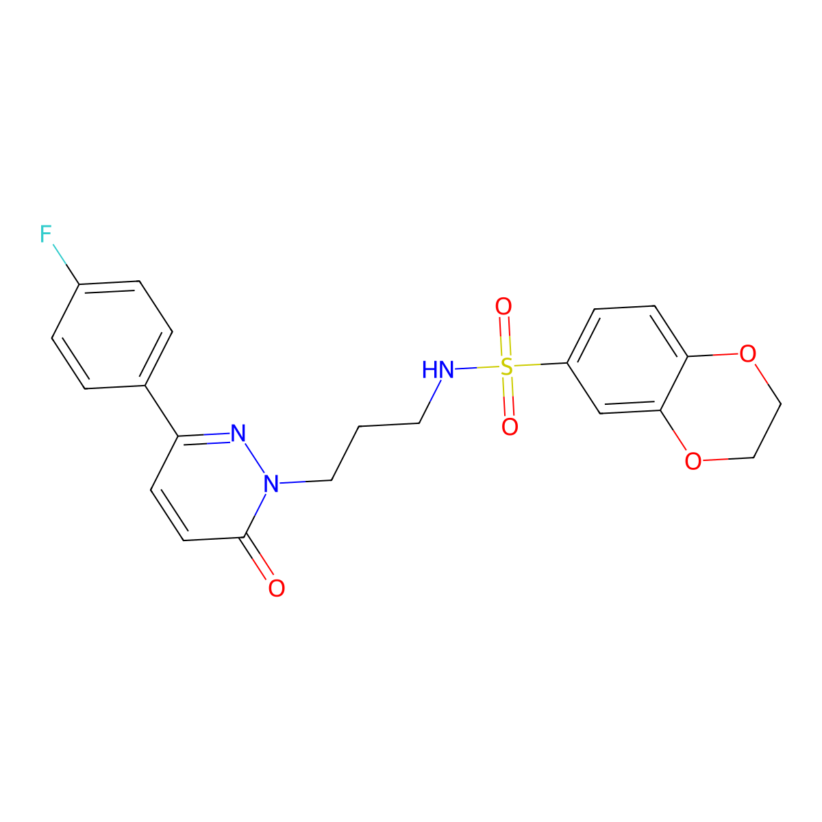 N-(3-(3-(4-fluorophenyl)-6-oxopyridazin-1(6H)-yl)propyl)-2,3-dihydrobenzo[b][1,4]dioxine-6-sulfonamide molecular structure, CAS 1021091-32-6