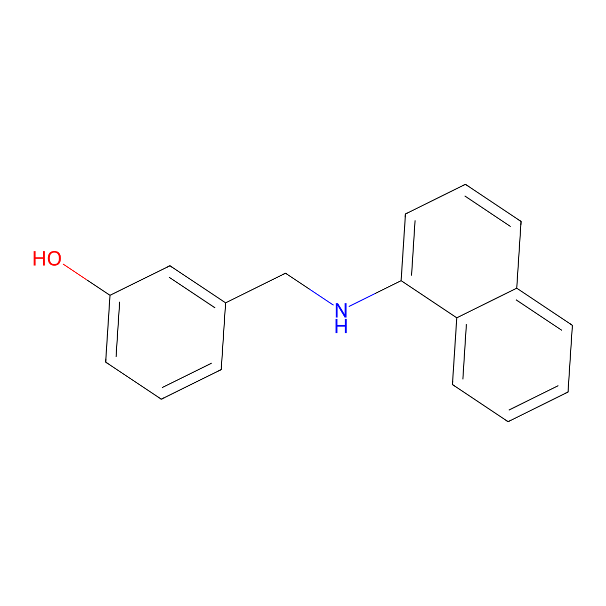 3-{[(Naphthalen-1-yl)amino]methyl}phenol molecular structure, CAS 1021091-90-6