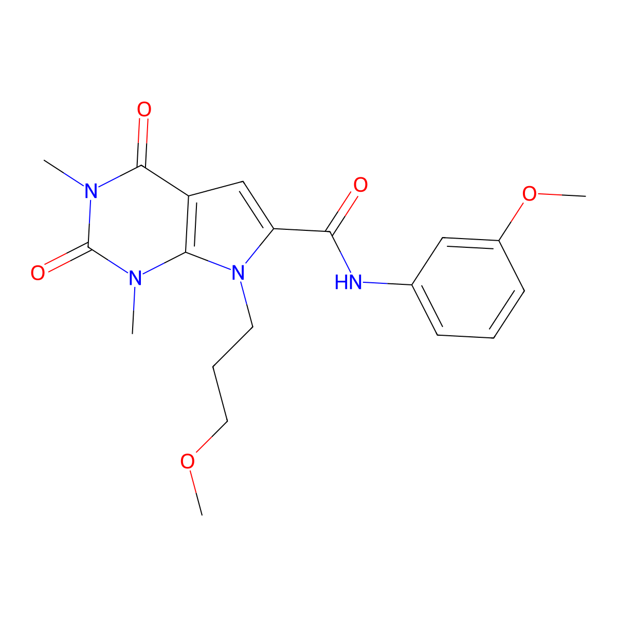 N-(3-methoxyphenyl)-7-(3-methoxypropyl)-1,3-dimethyl-2,4-dioxo-2,3,4,7-tetrahydro-1H-pyrrolo[2,3-d]pyrimidine-6-carboxamide molecular structure, CAS 1021092-33-0