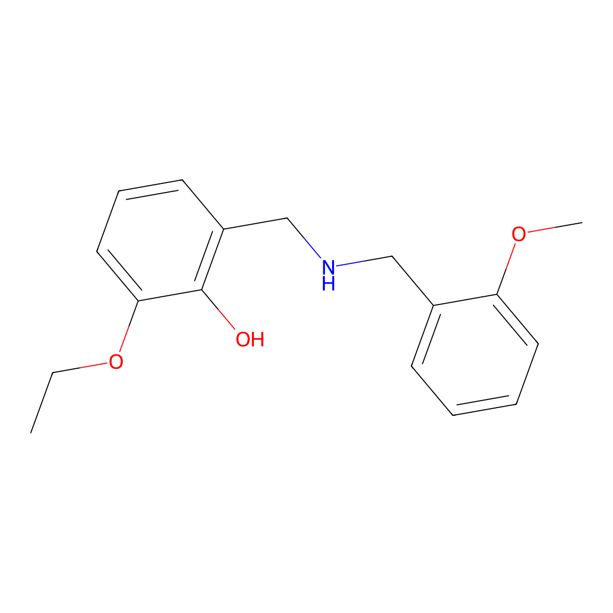 2-Ethoxy-6-{[(2-methoxybenzyl)amino]methyl}phenol molecular structure, CAS 1021092-37-4