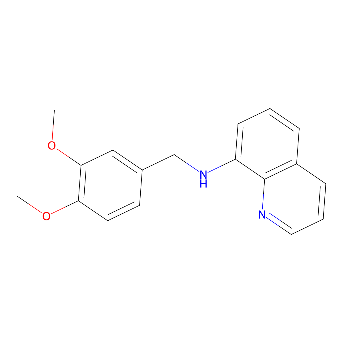 N-[(3,4-dimethoxyphenyl)methyl]quinolin-8-amine molecular structure, CAS 1021092-90-9