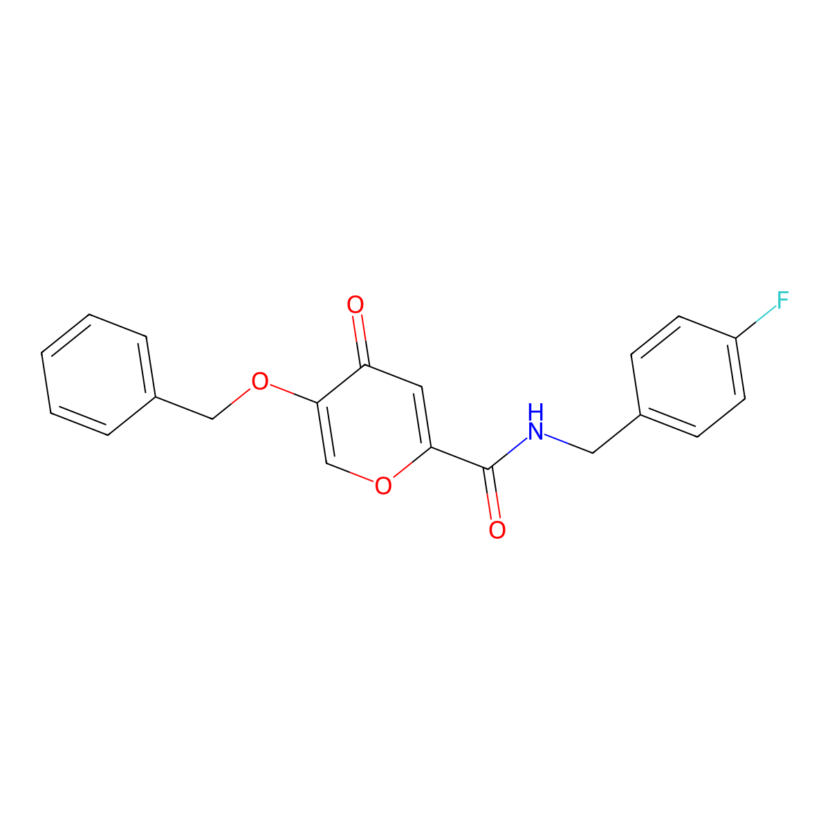 5-(benzyloxy)-N-(4-fluorobenzyl)-4-oxo-4H-pyran-2-carboxamide molecular structure, CAS 1021093-26-4
