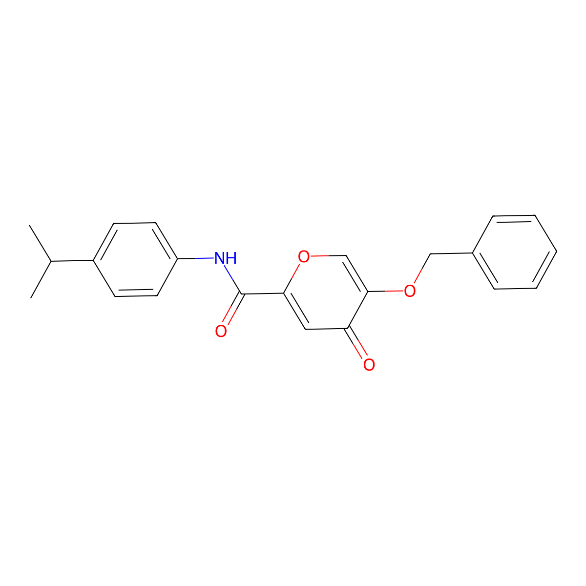 5-(benzyloxy)-N-(4-isopropylphenyl)-4-oxo-4H-pyran-2-carboxamide molecular structure, CAS 1021093-32-2