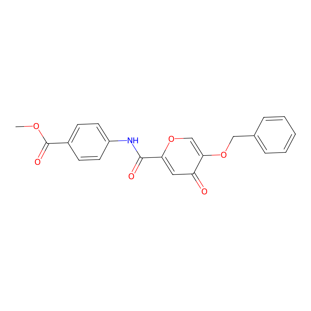methyl 4-(5-(benzyloxy)-4-oxo-4H-pyran-2-carboxamido)benzoate molecular structure, CAS 1021093-33-3