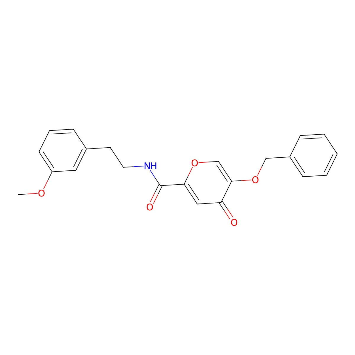 5-(benzyloxy)-N-(3-methoxyphenethyl)-4-oxo-4H-pyran-2-carboxamide molecular structure, CAS 1021093-36-6
