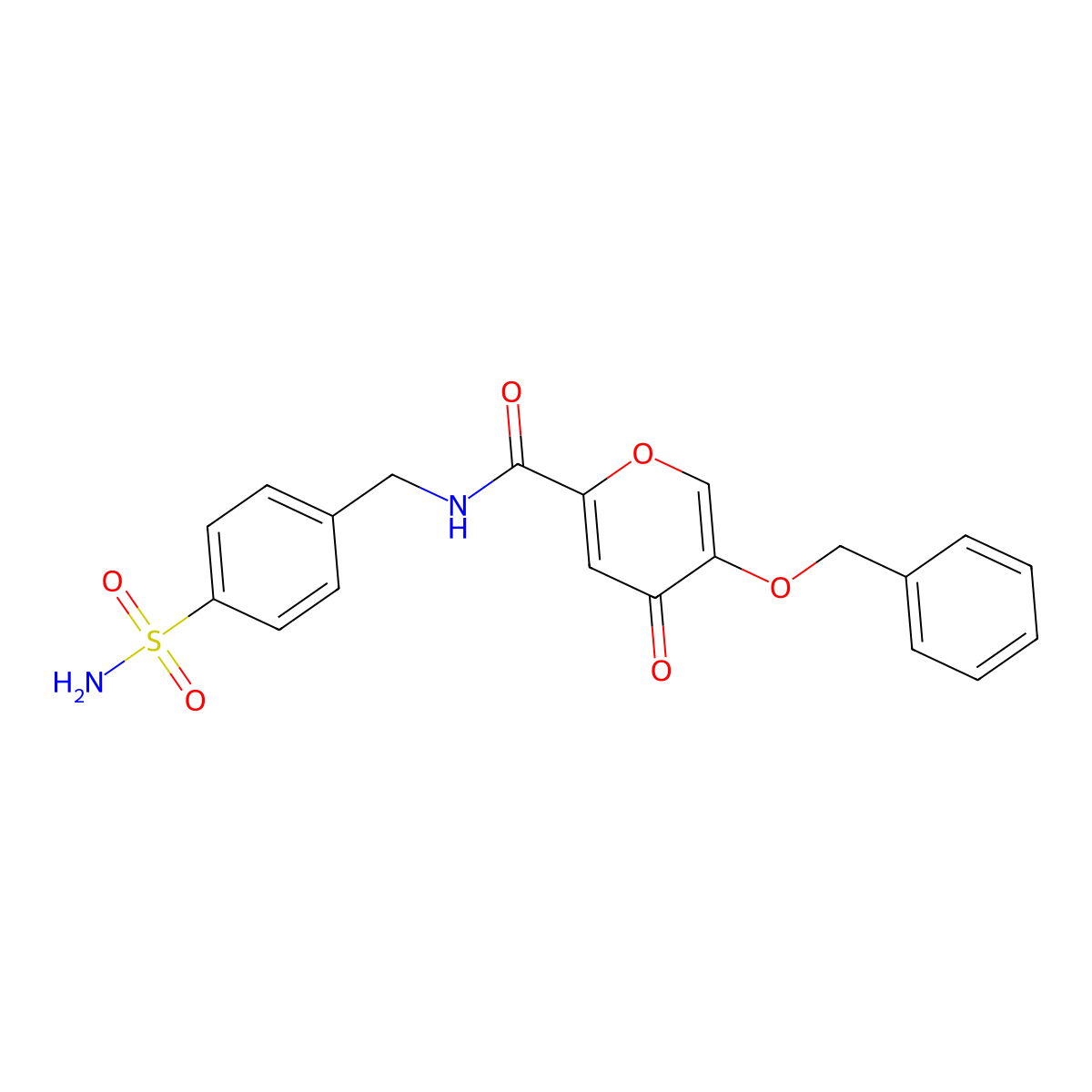 5-(benzyloxy)-4-oxo-N-(4-sulfamoylbenzyl)-4H-pyran-2-carboxamide molecular structure, CAS 1021093-46-8