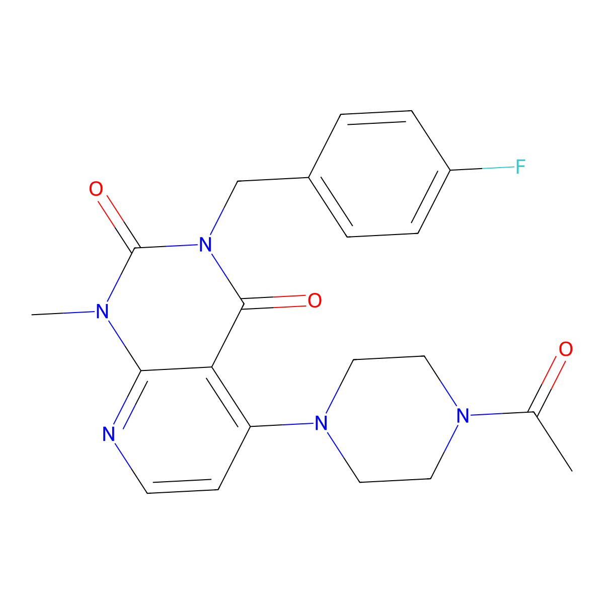 5-(4-acetylpiperazin-1-yl)-3-(4-fluorobenzyl)-1-methylpyrido[2,3-d]pyrimidine-2,4(1H,3H)-dione molecular structure, CAS 1021095-05-5