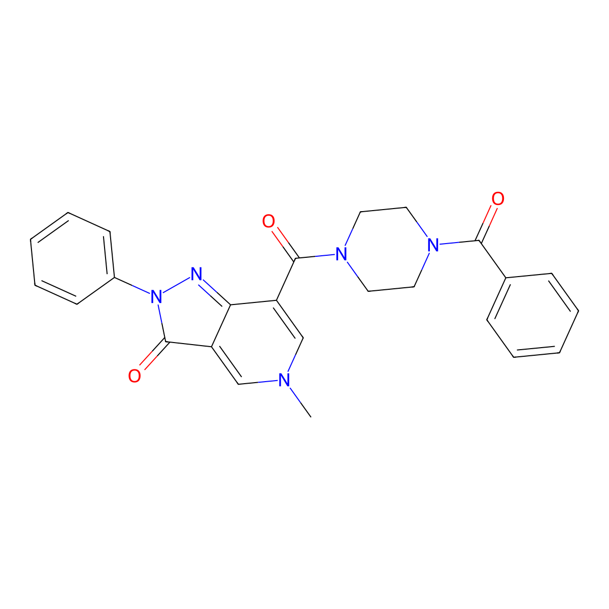 7-(4-benzoylpiperazine-1-carbonyl)-5-methyl-2-phenyl-2H-pyrazolo[4,3-c]pyridin-3(5H)-one molecular structure, CAS 1021095-52-2