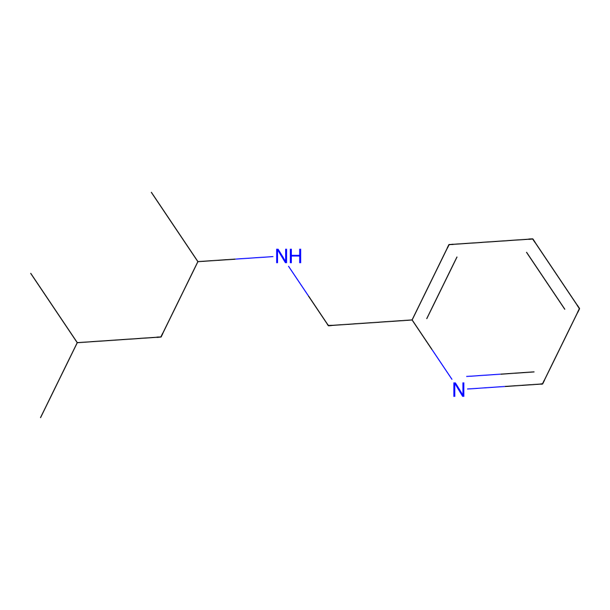 (4-Methylpentan-2-yl)[(pyridin-2-yl)methyl]amine molecular structure, CAS 1021095-89-5