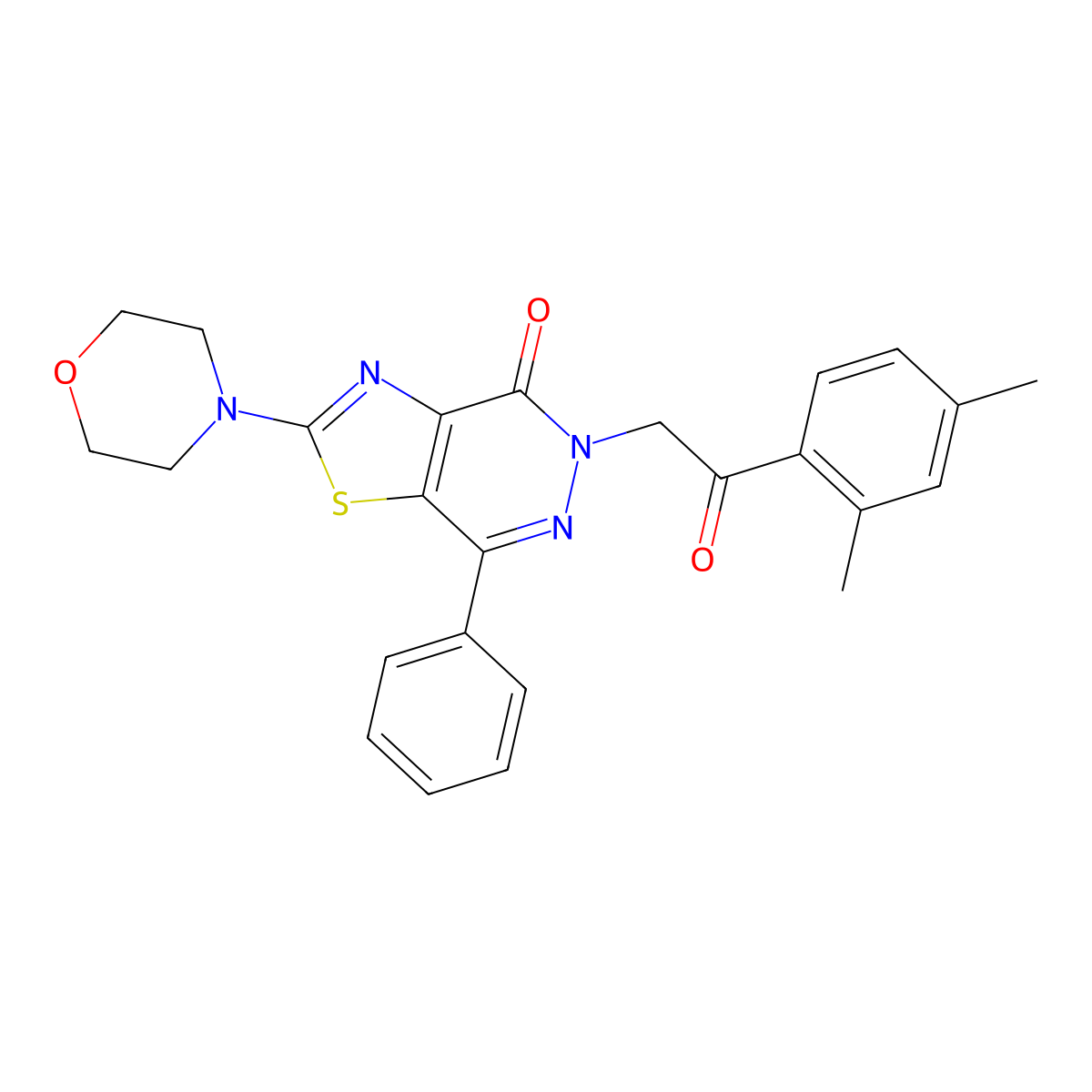 5-(2-(2,4-dimethylphenyl)-2-oxoethyl)-2-morpholino-7-phenylthiazolo[4,5-d]pyridazin-4(5H)-one molecular structure, CAS 1021095-94-2