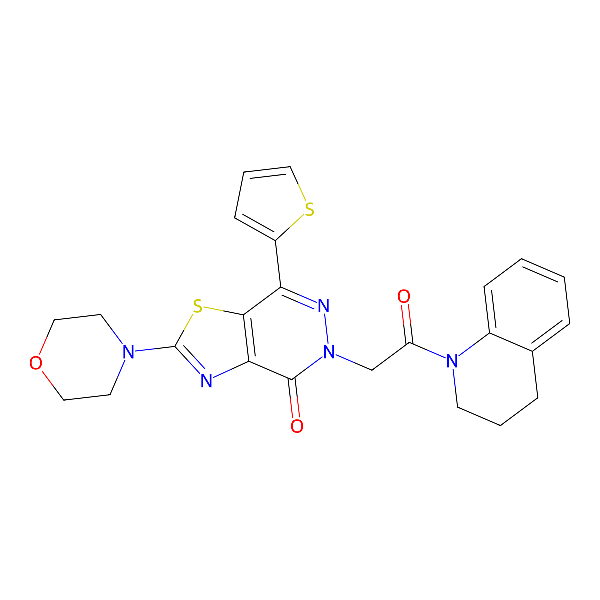5-(2-(3,4-dihydroquinolin-1(2H)-yl)-2-oxoethyl)-2-morpholino-7-(thiophen-2-yl)thiazolo[4,5-d]pyridazin-4(5H)-one molecular structure, CAS 1021095-97-5