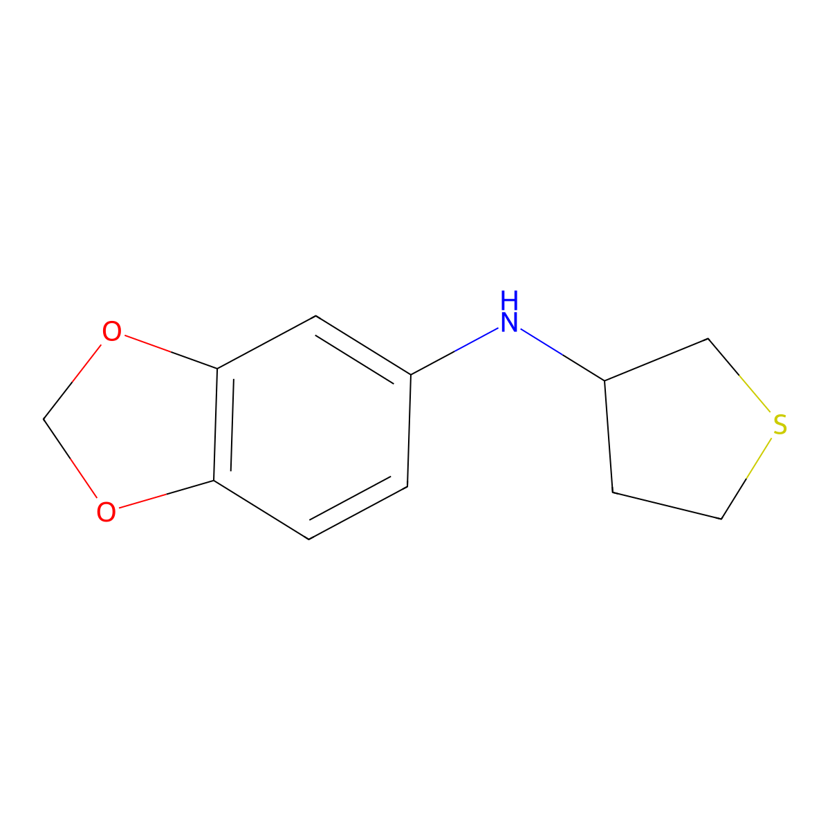 N-(Thiolan-3-YL)-2H-1,3-benzodioxol-5-amine molecular structure, CAS 1021097-06-2